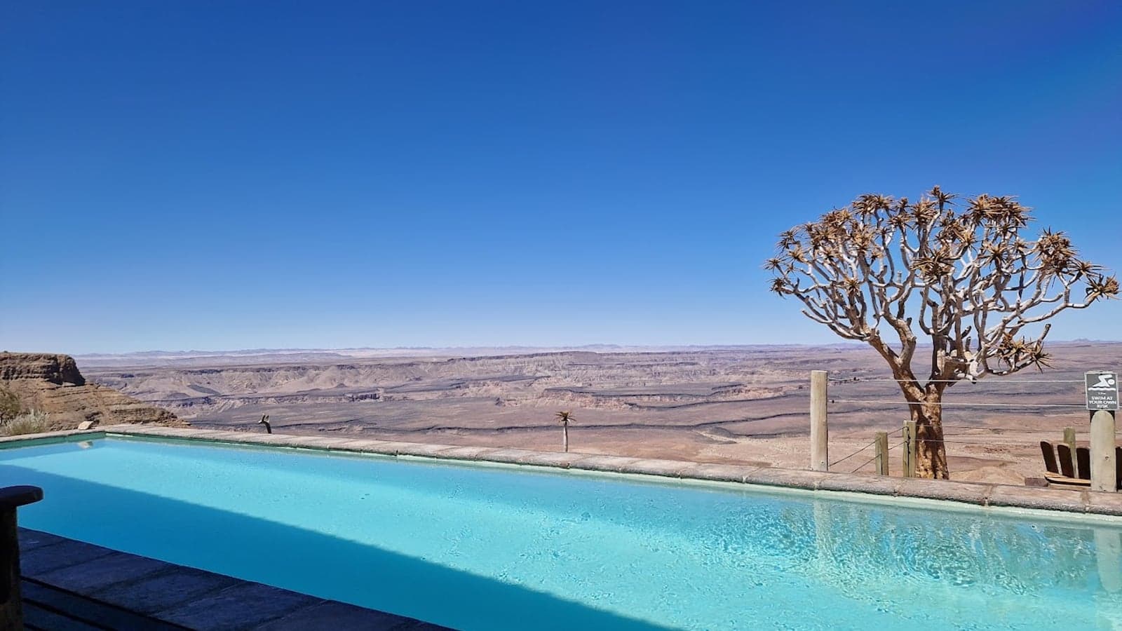 The infinity pool on the rim of Fish River Canyon at Fish River Lodge