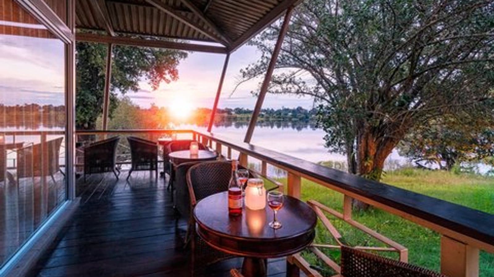The riverside terrace of Protea Hotel by Marriott Zambezi River Lodge, Katima Mulilo